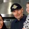 Billy Corgan with his wife and child