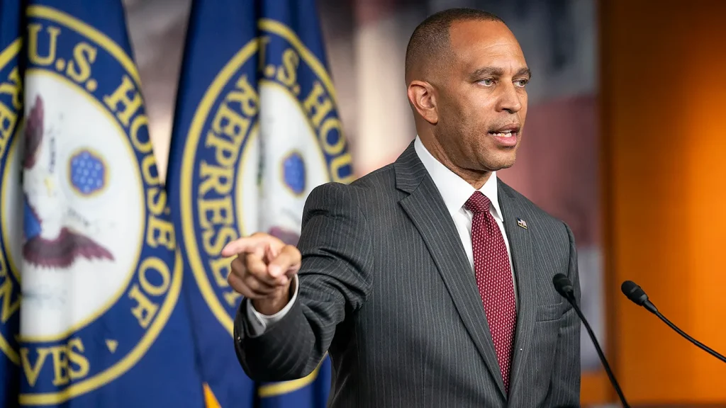 Hakeem Jeffries Addresses Press After Key Meeting On Government Funding 