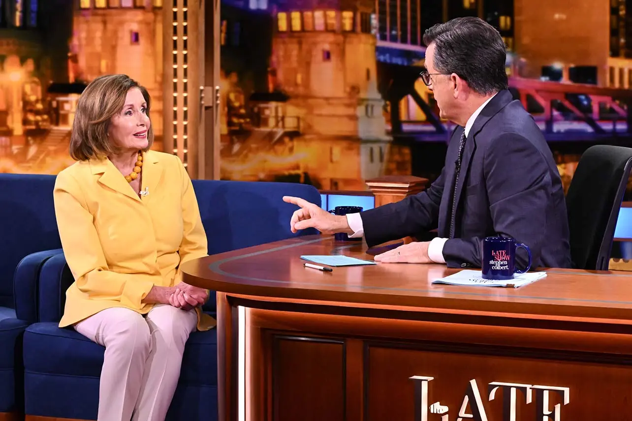 Protesters Disrupt Pelosi's Interview on 'The Late Show' Over U.S. Support for Israel