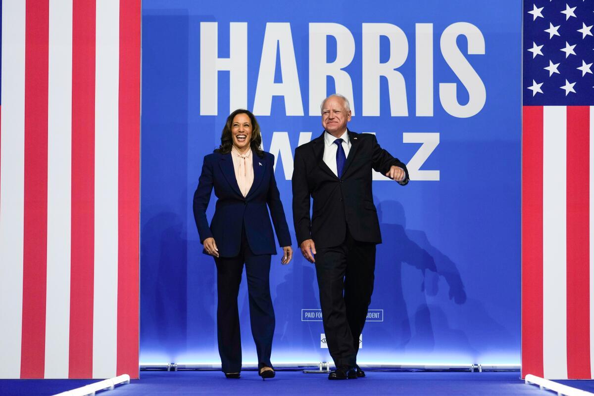 Kamala Harris and Tim Walz