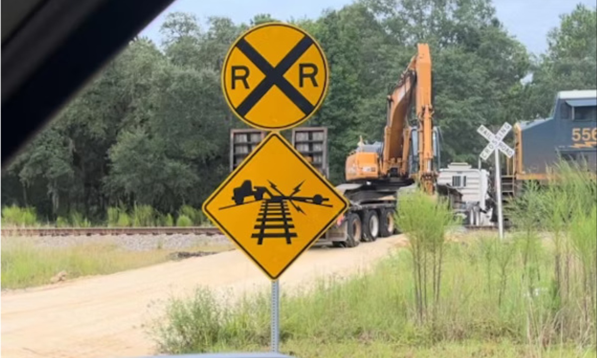 Train Collides with Excavator in South Carolina After Truck Becomes Stuck on Railroad Tracks