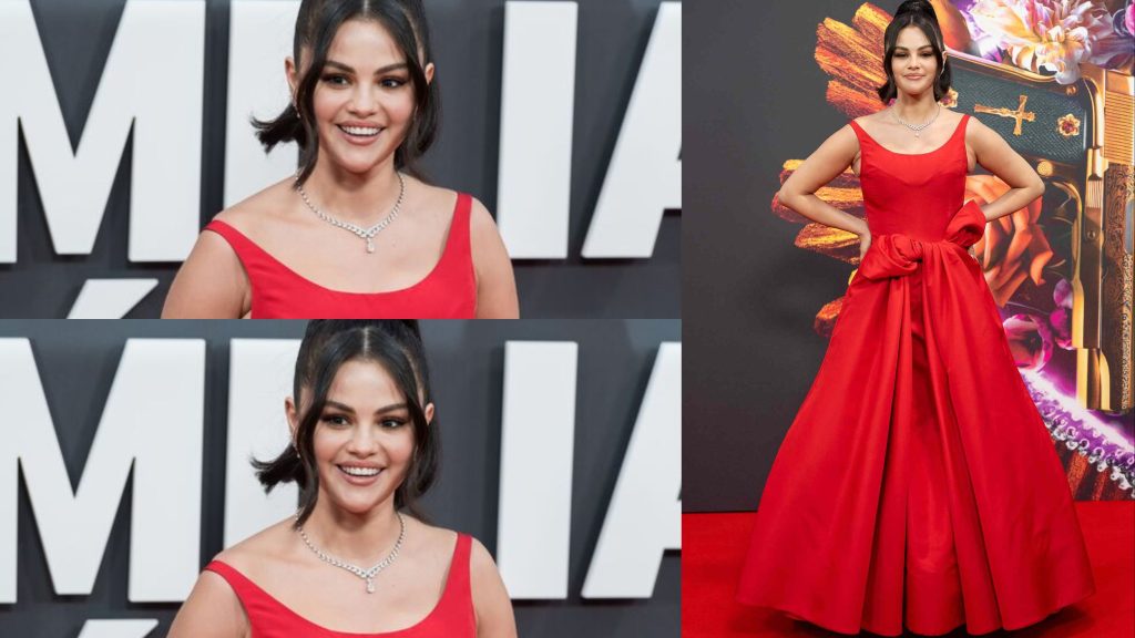 Selena Gomez Ditches Black for a Dazzling Red Gown at London Event